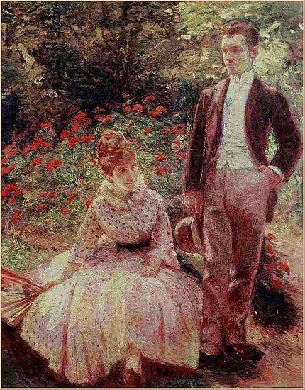  The Artist Son and Sister in the Garden at Sevres
